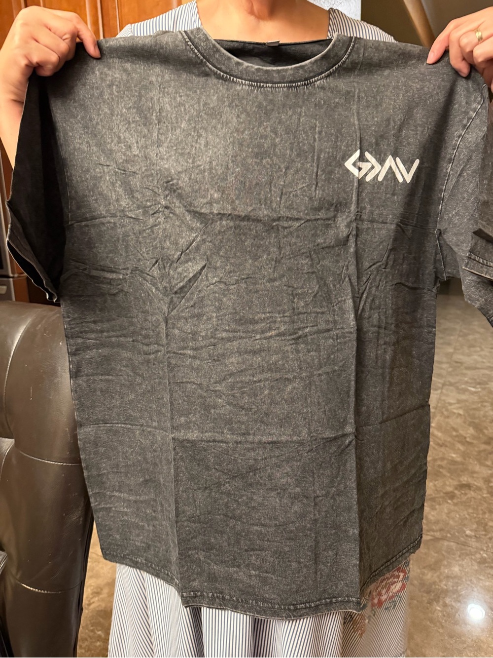Men's Washed Black Graphic Crewneck T-Shirt